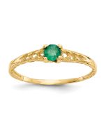 Glow Pop 14k Madi K 3mm Emerald Birthstone Baby Ring