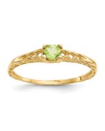 Whimsy Joy 14k Madi K 3mm Peridot Birthstone Baby Ring