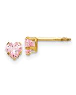Merry Glow 14k Madi K 4mm Pink CZ Heart Earrings