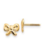 Snuggle Spark 14k Madi K Bows Screwback Earrings