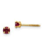 Snowflake Star 14k Madi K 3mm Imitation Garnet Birthstone Earrings (Jan)