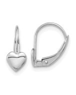 Zippy Drift 14k White Gold Madi K Heart Leverback Earrings