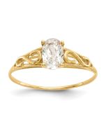 Dreamy Buddy 14k Madi K Synthetic White Spinel Ring