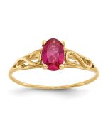 Pixie Bear 14k Madi K Synthetic Ruby Ring