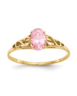 Huggy 14k Madi K Synthetic Rose Zircon Ring