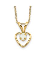 Sparkle 14k Madi K 3mm Opal Heart Necklace