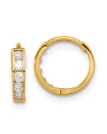 Buddy 14k Madi K CZ Hinged Hoop Earrings