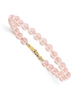 Minnie Bean 14k Madi K 4.5mm-5.5mm Pink Imitation Shell Pearl 5.25 inch Bracelet