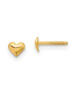 Ripple Puff 14k Madi K Heart Post Earrings
