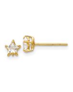 Merry Bear 14k Madi K CZ 4mm Star Post Earrings
