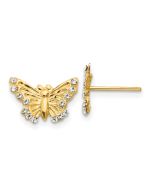 Dreamy Puff 14k Madi K CZ Butterfly Post Earrings