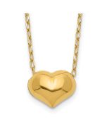 Wobbles Glow 14k Madi K Small Hollow Heart w/ Chain and 1in ext. Necklace