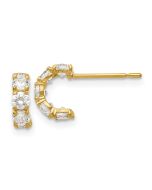 Dreamy Star 14k Madi K CZ Children's Five Stone Hoop Post Earrings