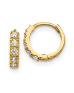 Wiggle Puff 14k Madi K CZ Children's Hinged Hoop Earrings