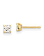 Sparkle Wink 14k Madi K 3mm Square CZ Basket Set Stud Earrings