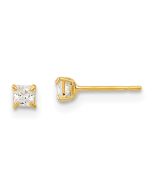 Cuddles Pie 14k Madi K 2.5mm Square CZ Basket Set Stud Earrings