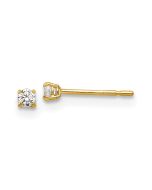 Fluffy Pop 14k Madi K 2mm Round CZ Basket Set Stud Earrings