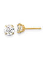 Cocoa 14k Madi K 5mm Round CZ Basket Set Stud Earrings