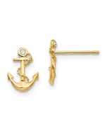 Glow Buddy 14k Madi K CZ Children's Anchor Post Earrings