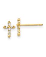 Bubbles Puff 14k Madi K CZ Children's Cross Post Earrings