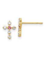 Dreamy Nook 14k Madi K CZ Children's Cross Post Earrings