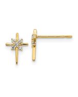 Sprout Pop 14k Madi K CZ Children's Cross Post Earrings