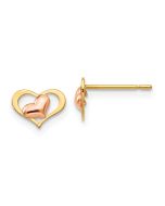 Dreamy Boo 14k Yellow & Rose Gold Madi K Children's Heart Post Earrings