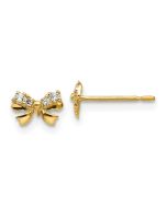 Wiggle Star 14k Madi K CZ Children's Bow Post Earrings