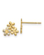 Koala Bear 14k Madi K CZ Children's Flower Post Earrings