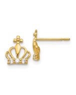 Duckling Glow 14k Madi K CZ Children's Crown Post Earrings