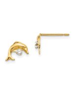 Sweetpea Pop 14k Madi K CZ Children's Dolphin Post Earrings