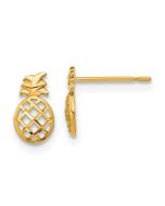 Pip Song 14k Madi K D/C Children's Pineapple Post Earrings