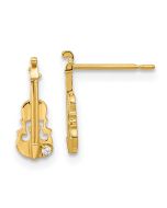 Ripple Bloom 14k Madi K CZ Children's Violin Post Earrings