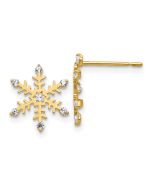 Cotton Bug 14k Madi K CZ Children's Snowflake Post Earrings