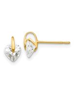 Peanut Boo 14k Madi K CZ Children's Heart Post Earrings