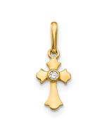 Sunbeam Bean 14k Madi K CZ Children's Cross Pendant