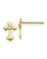 Doodle Bean 14k Madi K CZ Children's Cross Post Earrings