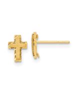 Luna 14k Madi K Satin & Polished Diamond-cut Cross Post Earrings