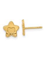 Sunny 14k Madi K Satin and Polished Heart in Star Post Earrings