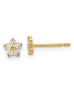 Marshmallow Bloom 14k Madi K Kids CZ Star Post Earrings