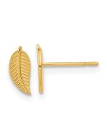 Peaches Nook 14k Madi K Kids Leaf Post Earrings