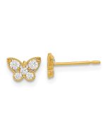 Bumble Glow 14k Madi K Kids CZ Butterfly Post Earrings