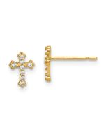 Sweetpea Joy 14k Madi K CZ Cross Post Earrings
