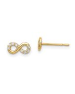 Peaches 14k Madi K CZ Infinity Symbol Post Earrings