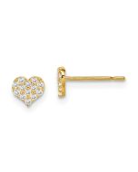 Wiggle Joy 14k Madi K CZ Heart Post Earrings