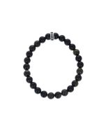 King Baby Black Obsidian Bracelet with Logo Ring