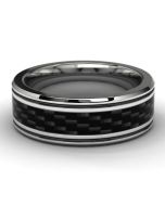 Men's Carbide Tungsten Wedding Band Front View