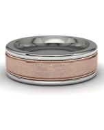 14K Rose Gold Tungsten Wedding Band Front View