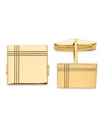 Orion 14k Mens Square with Line Design Cuff Links
