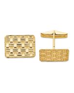 Astra 14k Mens Basketweave Textured Cuff Links